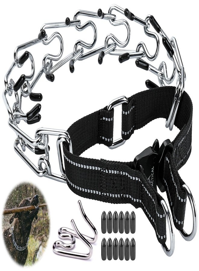 DEYACE Dog Training Collar with Quick-Release Buckle, Adjustable Stainless Steel Collar for Small Medium Large Dogs (Black, M/L Neck Girth 14.5"-18.6") - Image 1