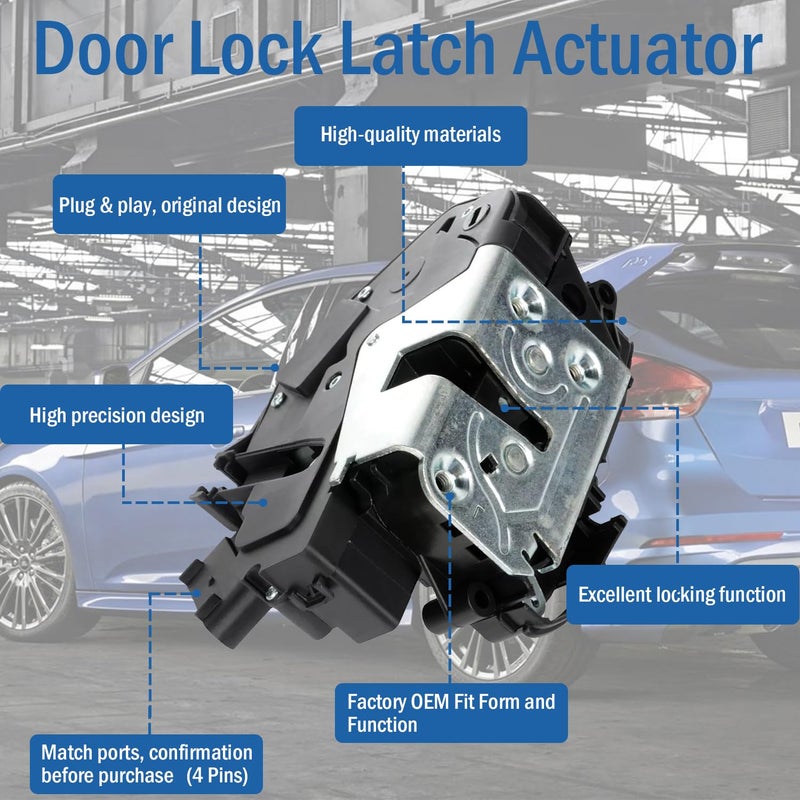 Qagea Rear Right Passenger Side Door Lock Latch Actuator 4 Pins for Ford and Lincoln Models - Image 5