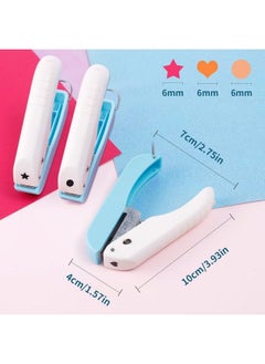 UCEC 3Pcs Paper Hole Punch Shapes Single Hole Puncher For Crafts 1 4 Inch Small Handheld Circle Star Hole Punch Heart Hole Punch Star Hole Puncher Heart Hole Puncher For Tags Clothing Ticket  - Image 3