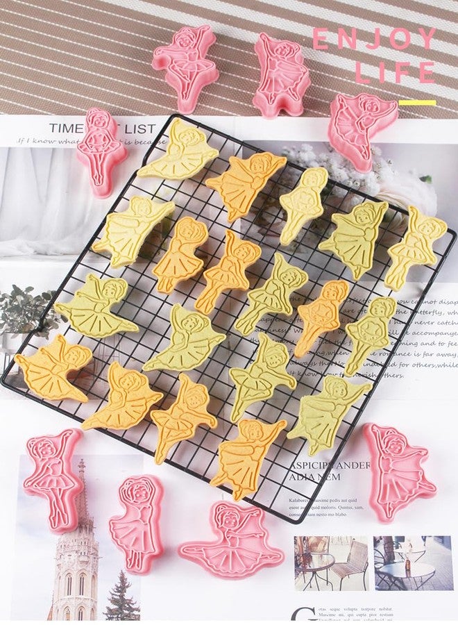 MayeBridge Ballet Cookie Cutters,Dance Cookie Stamps Set 6pcs,Cartoon Girls Biscuit Mould,Kitchen Tools Plastic Cookie Press (Ballet) - Image 4