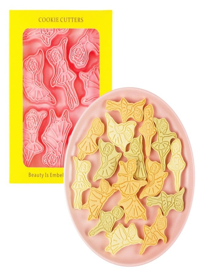 MayeBridge Ballet Cookie Cutters,Dance Cookie Stamps Set 6pcs,Cartoon Girls Biscuit Mould,Kitchen Tools Plastic Cookie Press (Ballet) - Image 1