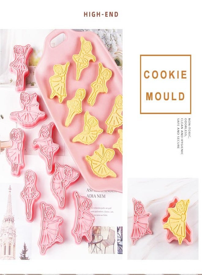 MayeBridge Ballet Cookie Cutters,Dance Cookie Stamps Set 6pcs,Cartoon Girls Biscuit Mould,Kitchen Tools Plastic Cookie Press (Ballet) - Image 5