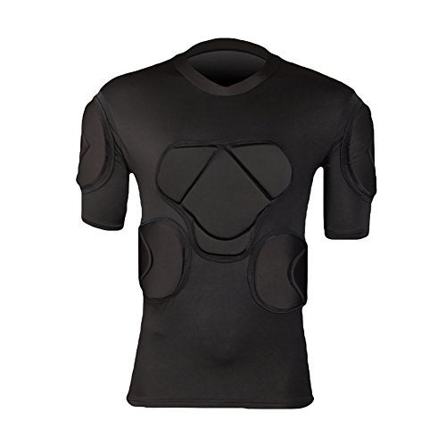 Jellybro Mens Padded Football Protective Gear Set Short Sleeve Training Suit for Soccer Basketball Paintball Rib Protector - Image 1