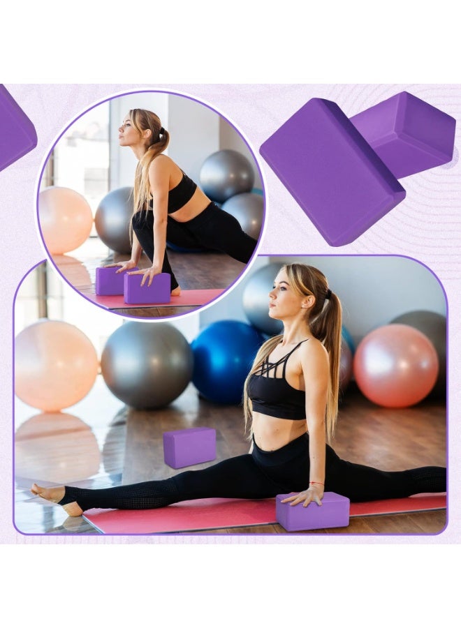 Relex 2 Pcs Yoga Blocks, 9"x6"x3" Foam Blocks Yoga Props for Pilates Stretching and Meditation Exercise Blocks Lightweight Yoga Essentials - Image 4