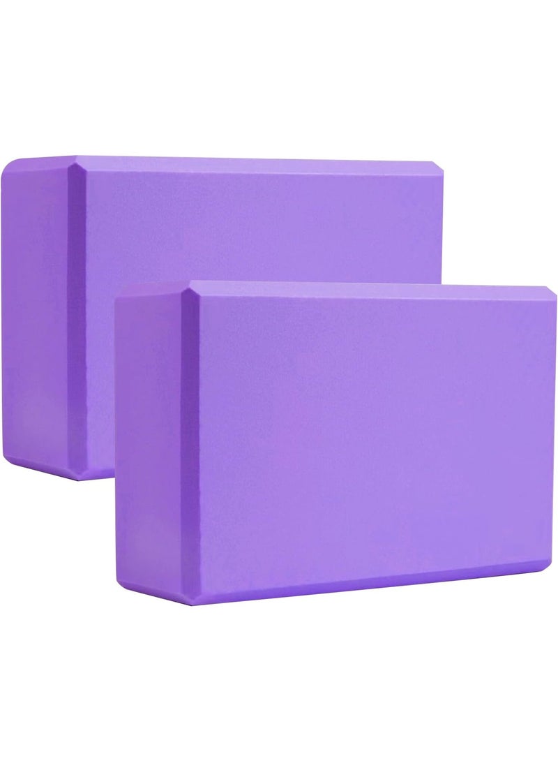 Relex 2 Pcs Yoga Blocks, 9"x6"x3" Foam Blocks Yoga Props for Pilates Stretching and Meditation Exercise Blocks Lightweight Yoga Essentials - Image 1
