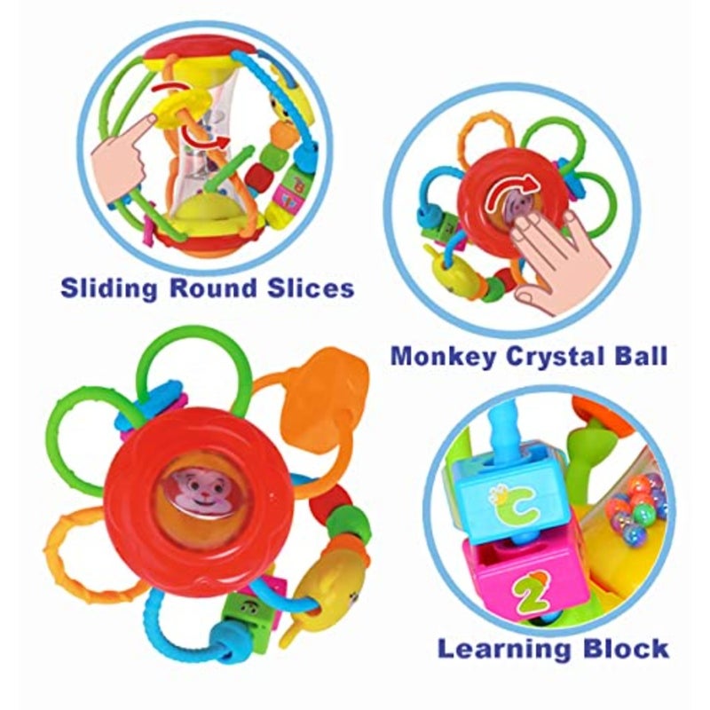 Baby Toys 0-6-12 Months, Baby Rattle Toys Activity Ball Infant Toys 6 Month Old Baby Toys 3-6 Months, Shaker Grab Spin Travel Toys Easter Basket Stuffers - Image 4