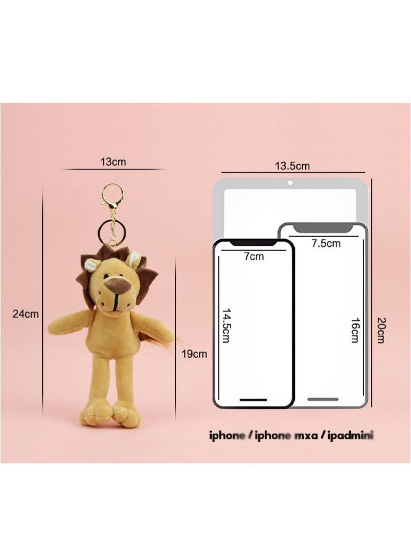 Premium Plush Lion Keychain & Bag Charm - Hypoallergenic Material for Adults, Students - Ideal Ramadan Gift & School Companion - Attaches to Backpacks, Gym Bags, Travel Luggage (19cm, Brown)  - Image 5