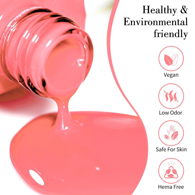 CANNI Pink Gel Nail Polish â€“ 1pc 9ML Hot Grapefruit Pink Color, Soak Off UV LED Gel, High Gloss for French Manicure, DIY Nail Art & Salon Use - Image 2