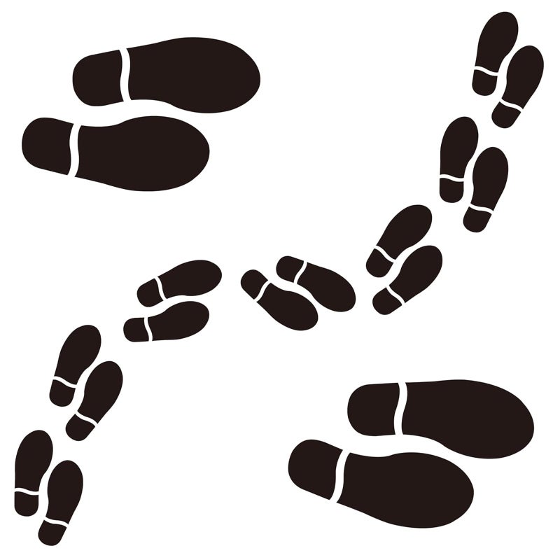Finduat 20 Pairs 40 Prints Black Shoe Footprint Stickers Decals Floor Wall Stairs to Guide Directions for School Dance Studio Floor Stickers Party Decoration - Image 1