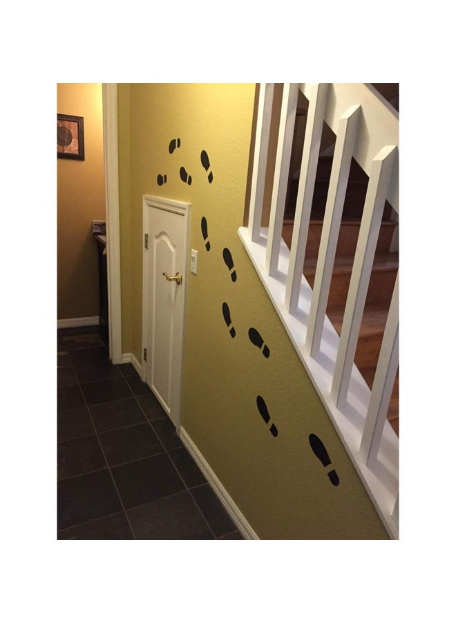 Finduat 20 Pairs 40 Prints Black Shoe Footprint Stickers Decals Floor Wall Stairs to Guide Directions for School Dance Studio Floor Stickers Party Decoration - Image 4