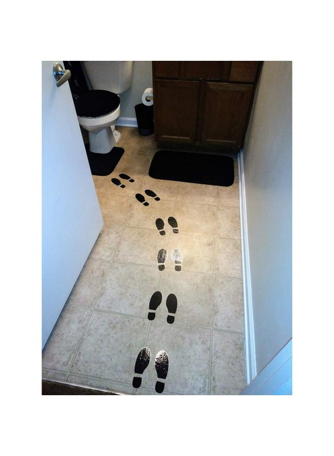 Finduat 20 Pairs 40 Prints Black Shoe Footprint Stickers Decals Floor Wall Stairs to Guide Directions for School Dance Studio Floor Stickers Party Decoration - Image 5