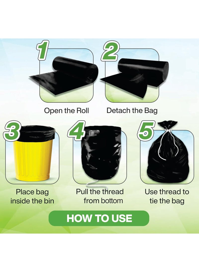 shalimar Shalimar Large Garbage Bag – 60 Bags (4 Rolls) – 60 x 81 cm – Fits 20 to 30 Gallon Bins – Lavender Fragrance – Leak-Proof Trash/Dustbin Bags – Black Color  - Image 3