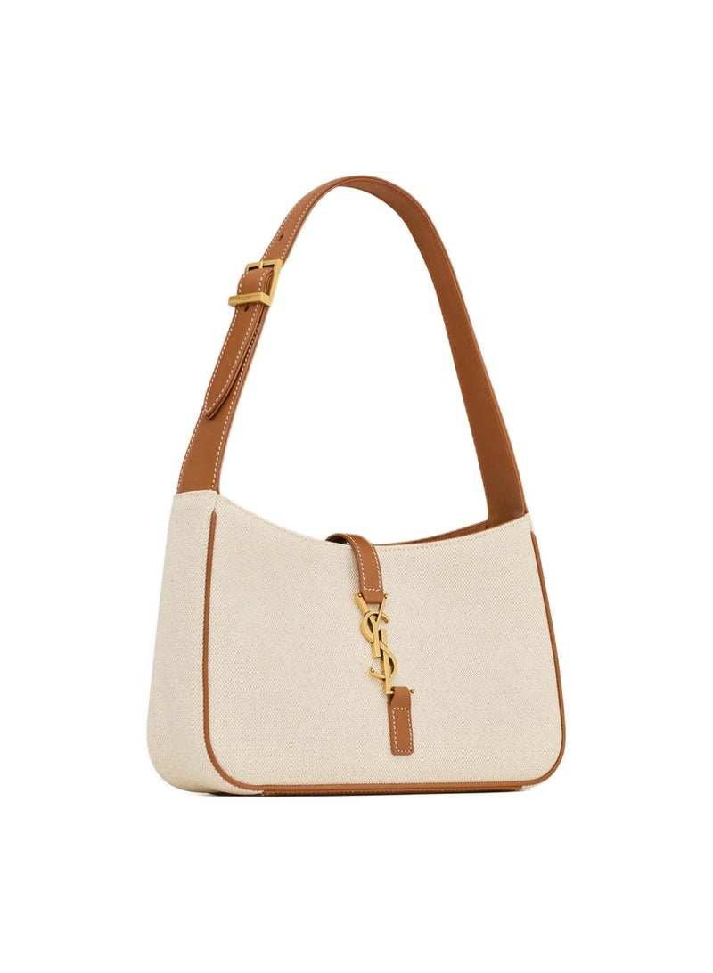 YSL LE5A7 Canvas and Leather Hobo Bag With Gold logo Hook Closure Women - Image 2