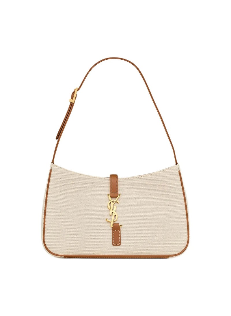 YSL LE5A7 Canvas and Leather Hobo Bag With Gold logo Hook Closure Women - Image 1