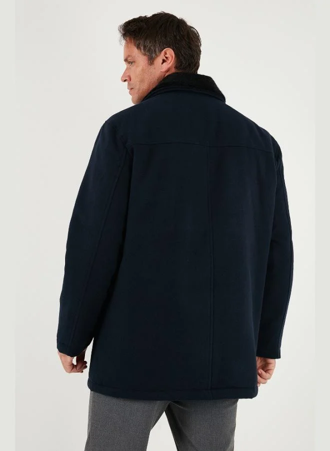 Buratti  Buratti Slim Fit Removable Furry Collar Detailed Lined Cashmere Coat Men's COAT 58400217 for Men | Best Price UAE