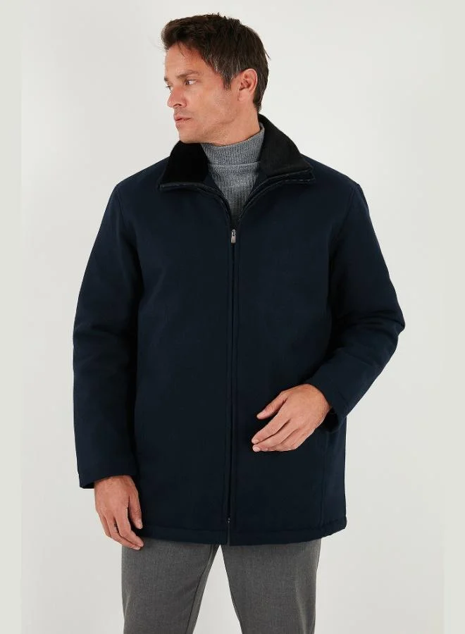 Buratti  Buratti Slim Fit Removable Furry Collar Detailed Lined Cashmere Coat Men's COAT 58400217 for Men | Best Price UAE