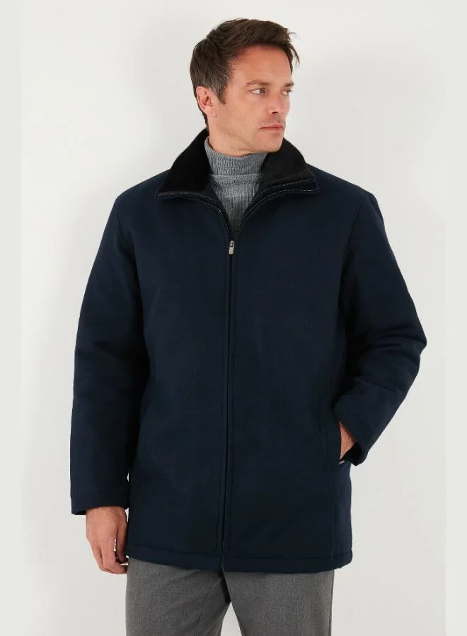 Buratti  Buratti Slim Fit Removable Furry Collar Detailed Lined Cashmere Coat Men's COAT 58400217 for Men | Best Price UAE