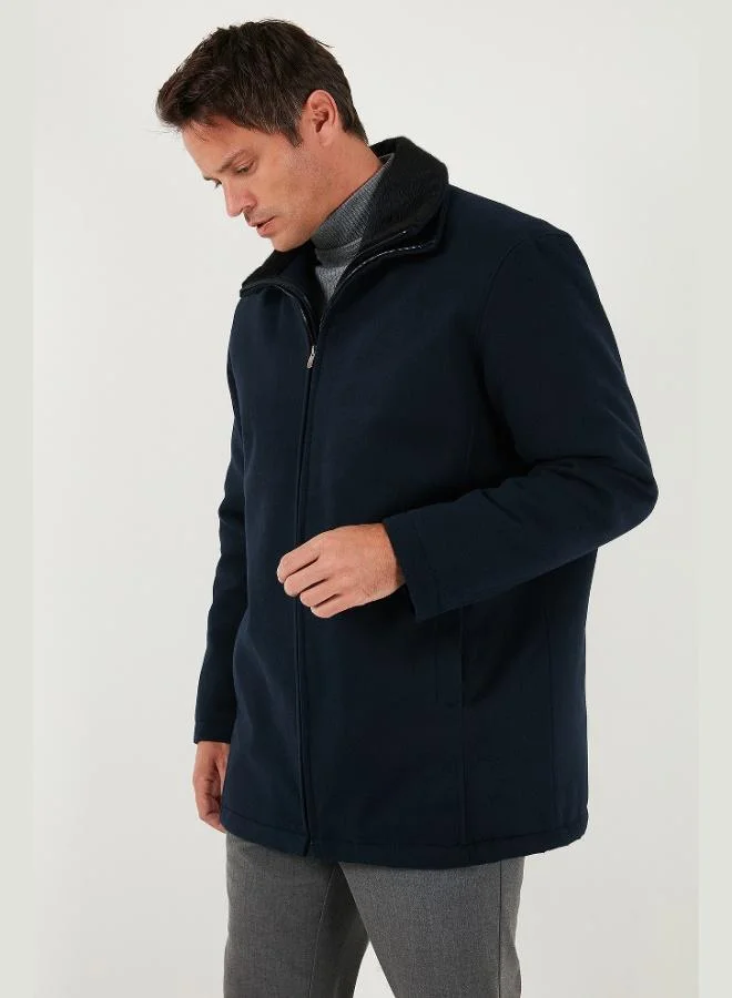 Buratti  Buratti Slim Fit Removable Furry Collar Detailed Lined Cashmere Coat Men's COAT 58400217 for Men | Best Price UAE