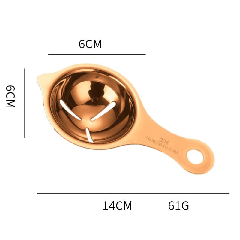 RANUR Import Stainless Steel Egg Separator, Egg Yolk Separator, Egg White Separator, Egg Filter, Egg Kitchen Tool, Egg Gadgets, Food Certified with Hanging Hook 1 Piece (Copper) - Image 2