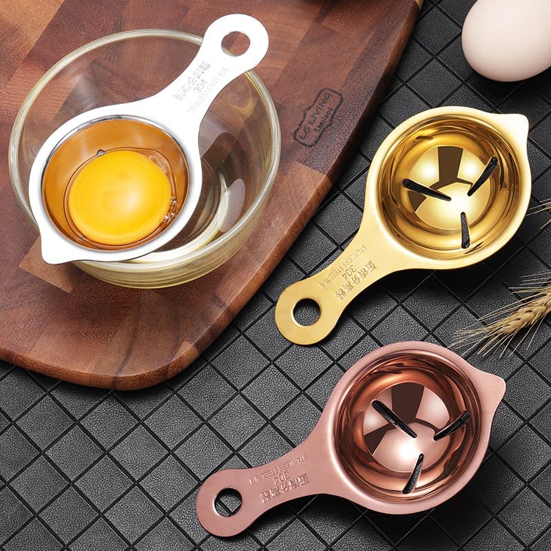 RANUR Import Stainless Steel Egg Separator, Egg Yolk Separator, Egg White Separator, Egg Filter, Egg Kitchen Tool, Egg Gadgets, Food Certified with Hanging Hook 1 Piece (Copper) - Image 4