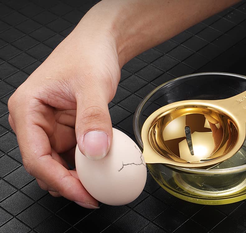 RANUR Import Stainless Steel Egg Separator, Egg Yolk Separator, Egg White Separator, Egg Filter, Egg Kitchen Tool, Egg Gadgets, Food Certified with Hanging Hook 1 Piece (Copper) - Image 3