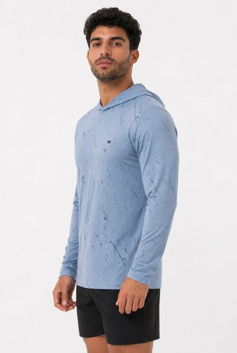 Moveletix Light Blue Men's Training Long Sleeve T-Shirt Light Blue Ultra Cooling for Men | Best Price UAE