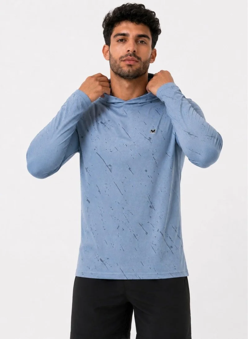 Moveletix Light Blue Men's Cooling Hooded Training Top Lightweight Blue Ultra Cooling for Men | Best Price UAE