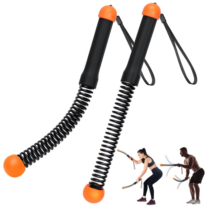 TRELC Upgrade Weighted Ropeless Battle Ropes, 2PCS Cordless Battle Rope for Home Gym, HIIT, Strength, Quiet Portable Training Rope, Workout Ropes Versatile Fitness Equipment(Black&Orange) - Image 1