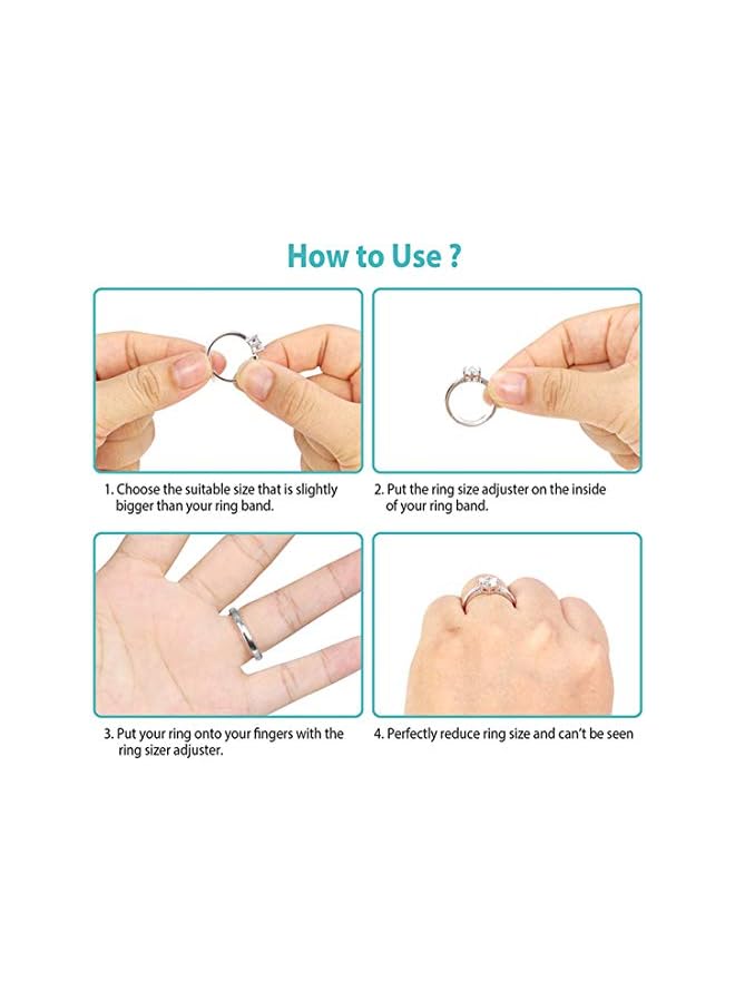 jaexest Ring Size Adjuster for Loose Rings (Pack of 8,8 Sizes) silicone - Image 3