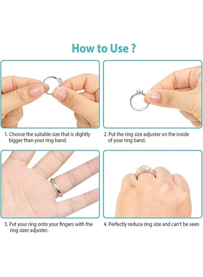 jaexest Ring Size Adjuster for Loose Rings (Pack of 8,8 Sizes) silicone - Image 3