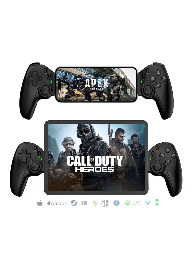 وحدة تحكم ألعاب D9 Mobile Cloud لأجهزة iPhone 15/14 وiPad والكمبيوتر اللوحي وAndroid/PC/Switch/PS3/PS4 مع Turbo، والبث على PS5/PS4/Xbox/PC، وتأثير Hall/Hall Trigger، ومستشعر جيروسكوب سداسي المحاور - Image 1