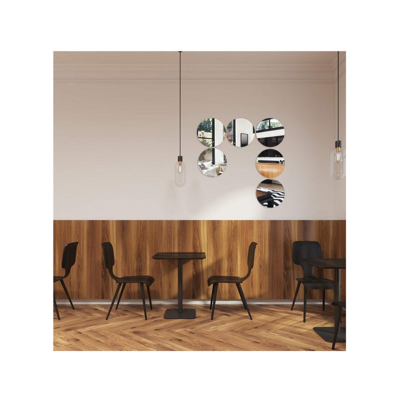 SOLARAE 6Pcs Acrylic Round Mirrors, Self Adhesive Acrylic Mirror, Non Glass Round Mirror Plate, Flexible Plastic Mirror Sheets Wall Stickers, Frameless Small Mirror, for Home Wall Decor or Wedding Table - Image 2