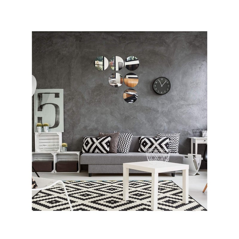 SOLARAE 6Pcs Acrylic Round Mirrors, Self Adhesive Acrylic Mirror, Non Glass Round Mirror Plate, Flexible Plastic Mirror Sheets Wall Stickers, Frameless Small Mirror, for Home Wall Decor or Wedding Table - Image 5