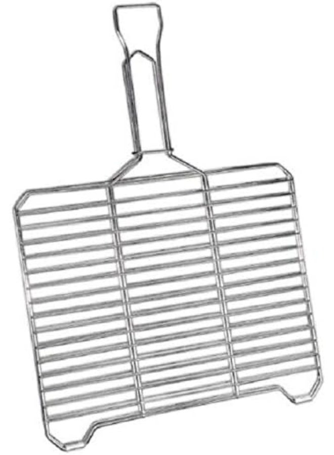 Portable Charcoal BBQ Grill, Silver Metal Barbecue Grill for Outdoor Cooking, Camping, Garden and Picnic - Image 1