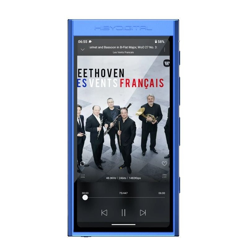HiBy M300 32G Android 13 MP3 Music Player, HiFi Audio, Bluetooth WiFi, USB DAC Dsd, FM Radio, Dual Mic, Built-In Speaker, 29h Battery, Blue - Image 1