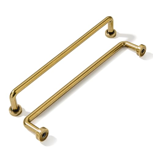 khtumeware 10 Pack Burnished Antique Brass Cabinet Pulls 6516 Hole Center Classic Vintage Drawer Handles Kitchen Cupboard Bathroom Dresser Cabinet Hardware - Image 1
