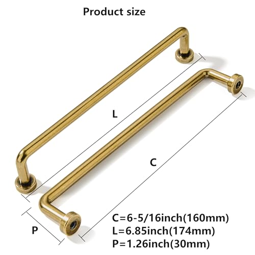 khtumeware 10 Pack Burnished Antique Brass Cabinet Pulls 6516 Hole Center Classic Vintage Drawer Handles Kitchen Cupboard Bathroom Dresser Cabinet Hardware - Image 3