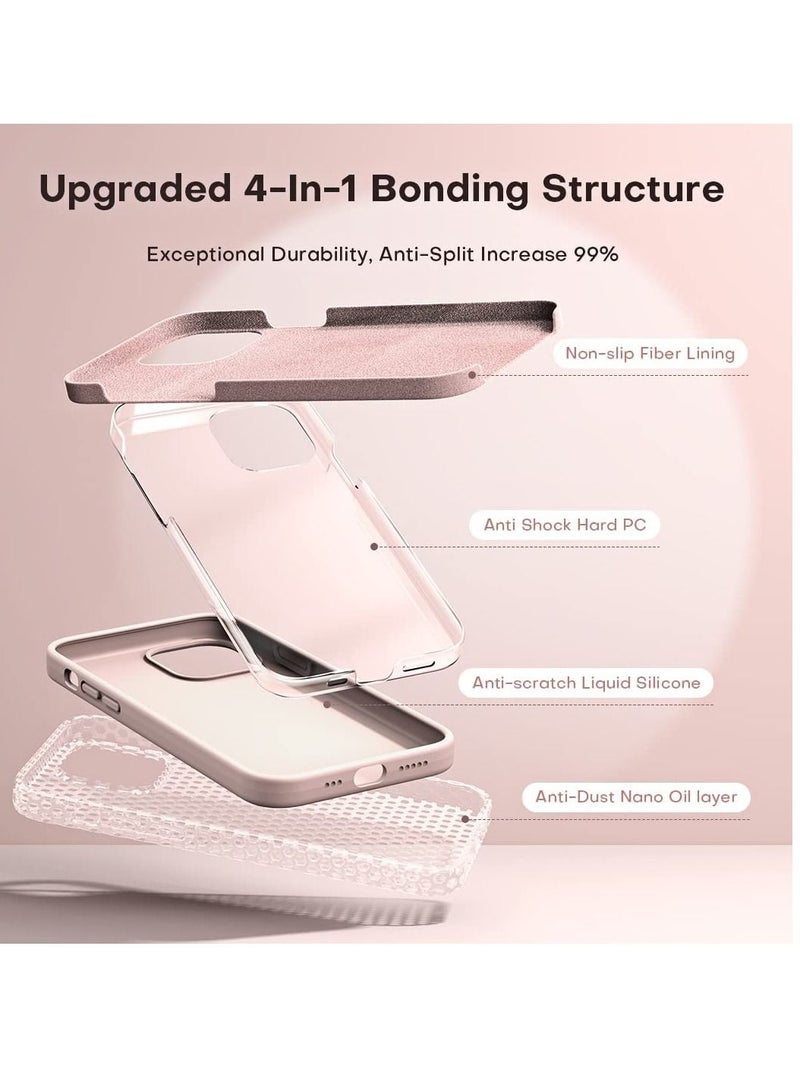 5 in 1 Designed for iPhone 14 Plus Case, with 2 Pack Screen Protector + 2 Pack Camera Lens Protector, Liquid Silicone Ultra Slim Shockproof Protective Phone Case 6.7 Pink - Image 2