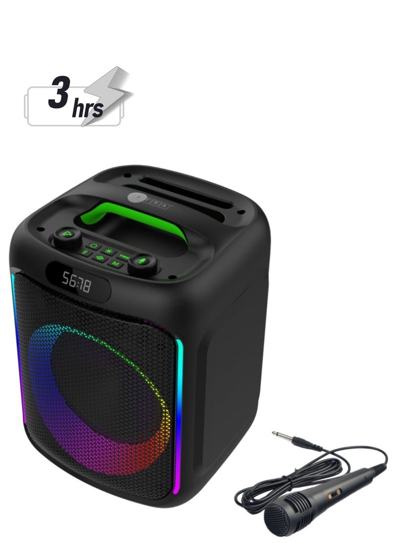 AFRA AFRA Bluetooth Speaker, 30 Watts, Black, Plastic Body, Ultra Bass, 7.4V/3000mah Rechargeable Battery, RGB Lighting, AF-0030BSBK, 2 Years Warranty.  - Image 1