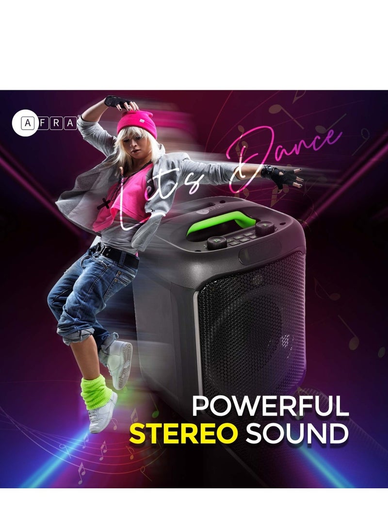 AFRA AFRA Bluetooth Speaker, 30 Watts, Black, Plastic Body, Ultra Bass, 7.4V/3000mah Rechargeable Battery, RGB Lighting, AF-0030BSBK, 2 Years Warranty.  - Image 2