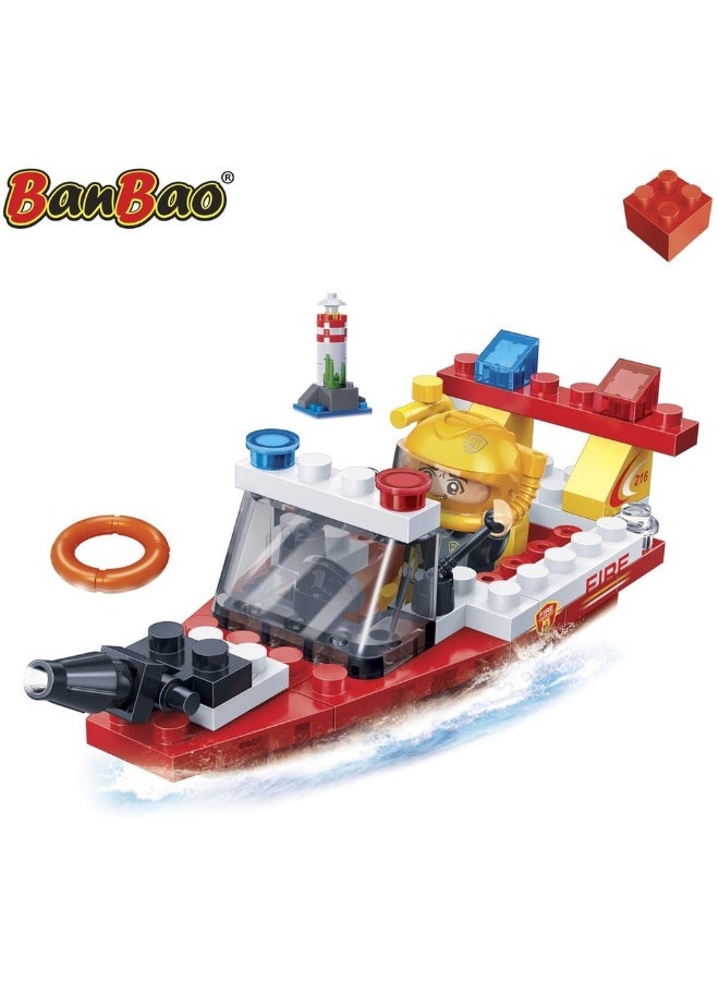 Banbao - Fire Brigade Fire Rescue Boat 62 Pieces - 7119 - Image 2