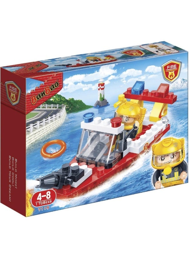 Banbao - Fire Brigade Fire Rescue Boat 62 Pieces - 7119 - Image 1