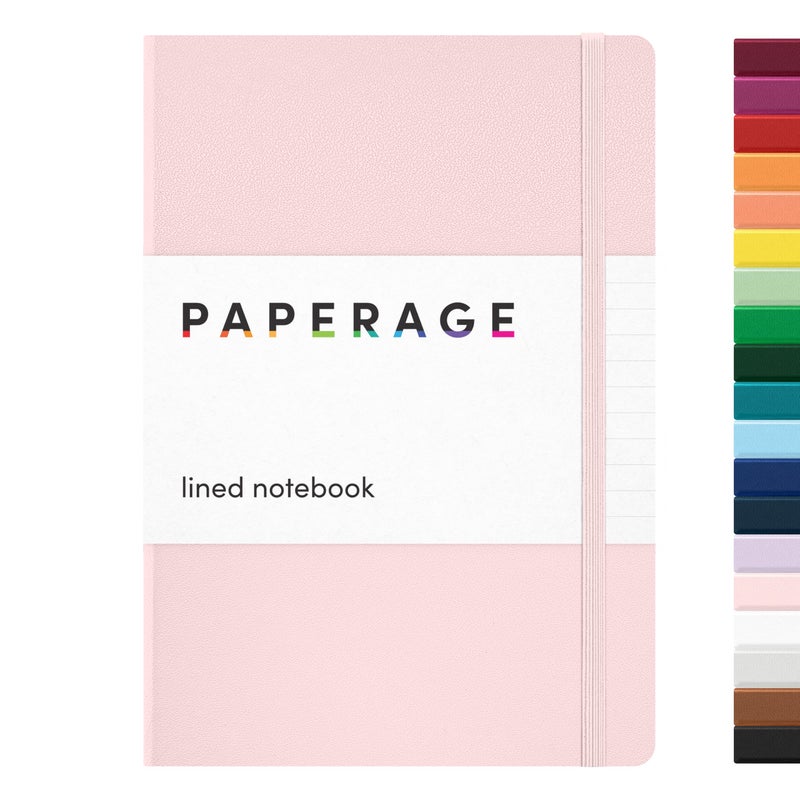 PAPERAGE Lined Journal Notebook, (Blush), 160 Pages, Medium 5.6 in x 8 in - 100 GSM Thick Paper â€“ Hardcover Journaling Notebook for Work, School & Note Taking - Image 1