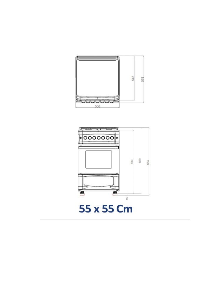 GL General General GL 50x55cm 4 Burner Gas Cooking Ranger, Total Safety, Oven Grill, Up& down Heating, Auto Burner, Inside Oven Light, Timer, High Quality  - Image 3
