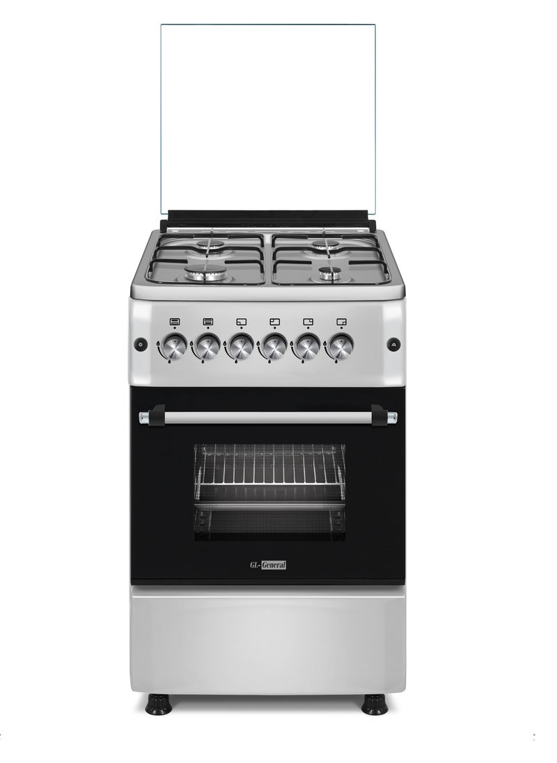 GL General General GL 50x55cm 4 Burner Gas Cooking Ranger, Total Safety, Oven Grill, Up& down Heating, Auto Burner, Inside Oven Light, Timer, High Quality  - Image 1