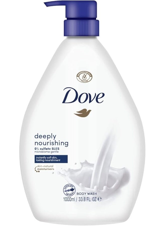 Dove Shower Bath | Moisturising Body Wash 1000ml | Deeply Nourishing Body Wash | With Integrated Pump (1 Piece) - Image 1