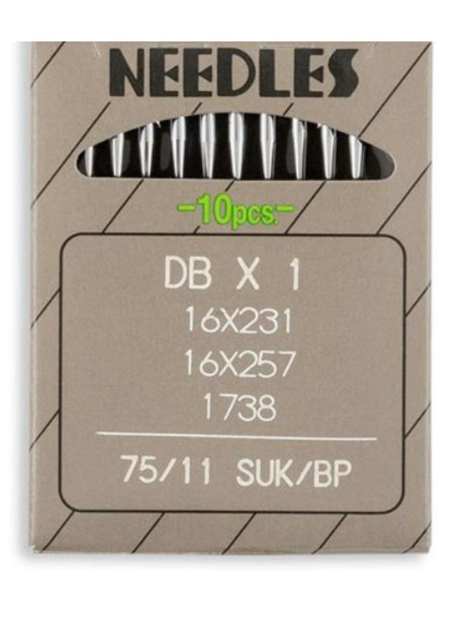 راين إبر ماكينة خياطة صناعية بخياطة مستقيمة - مقاس 11 (75/11) - DBx1, 16x231, 16x257, 1738 - عبوة 10 قطع - Image 1