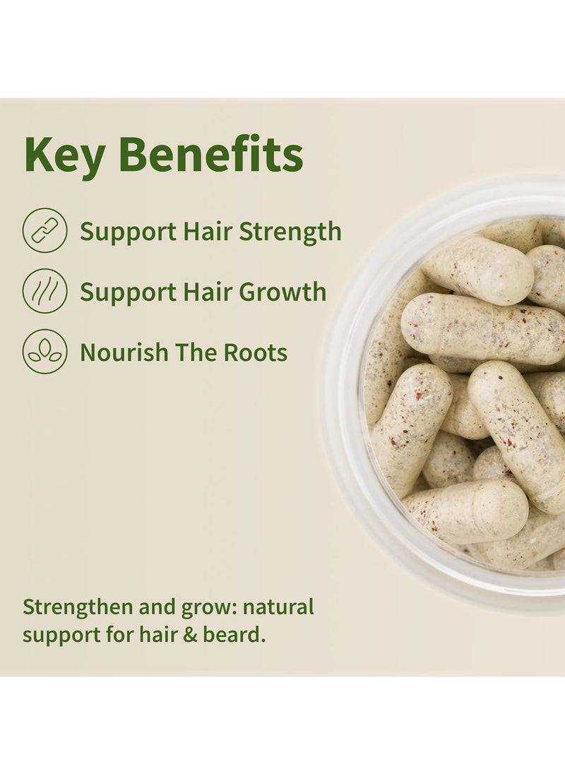 SNAP SUPPLEMENTS Men's Hair Tonic, Hair & Beard, Supports Growth, Promotes Stronger Hair and Nourishes Hair & Beard, Dietary Supplement - 60 Capsules  - Image 4