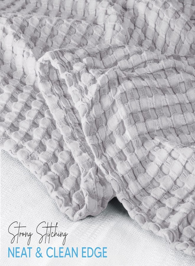 Utopia Bedding Silver 100% Cotton Waffle Blanket 300 GSM [Queen - 90x90 Inch] Soft Lightweight Breathable Bed Blanket for All Season - Image 3