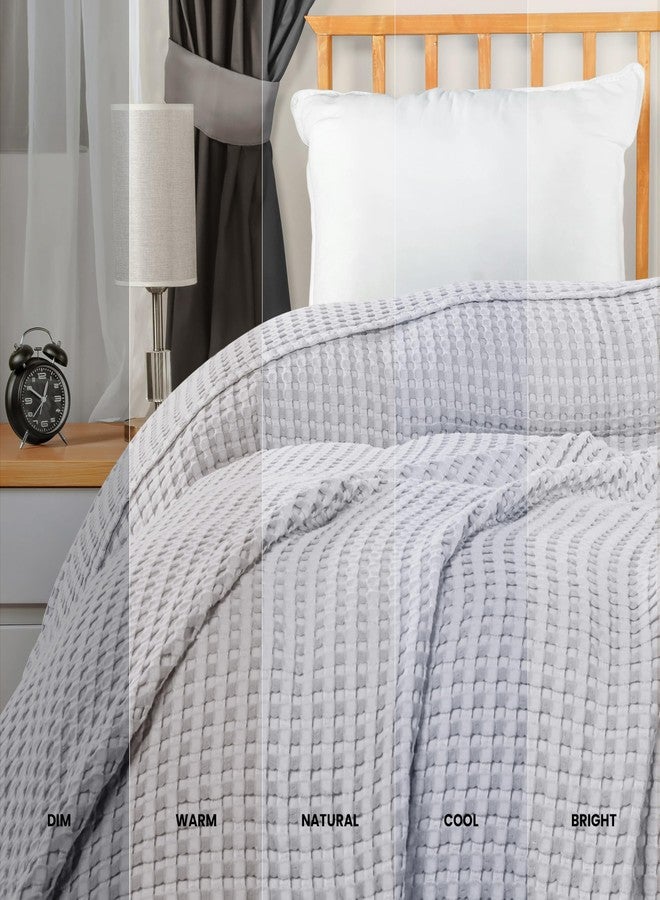 Utopia Bedding Silver 100% Cotton Waffle Blanket 300 GSM [Queen - 90x90 Inch] Soft Lightweight Breathable Bed Blanket for All Season - Image 5